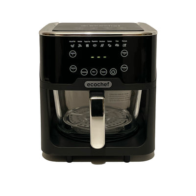 Freidora de Aire de Cristal 5L EcoChef | 1500W, Giro 90°, 8 Modos + Preprogramación